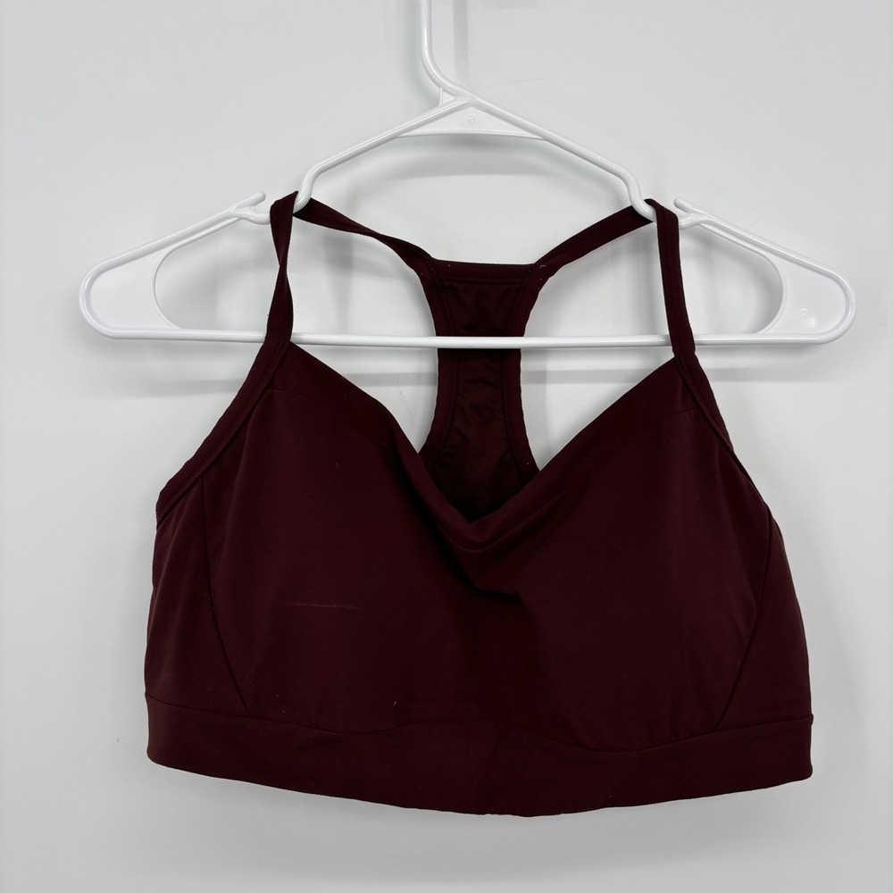 Athleta Vital Sports Bra Maroon Women's Large  Running Gym Athletic